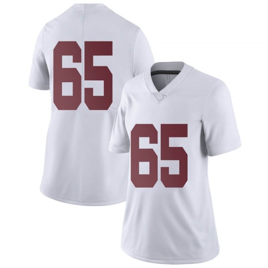 Alabama Crimson Tide Women's JC Latham #65 No Name White NCAA Nike Authentic Stitched College Football Jersey DI16E05TA